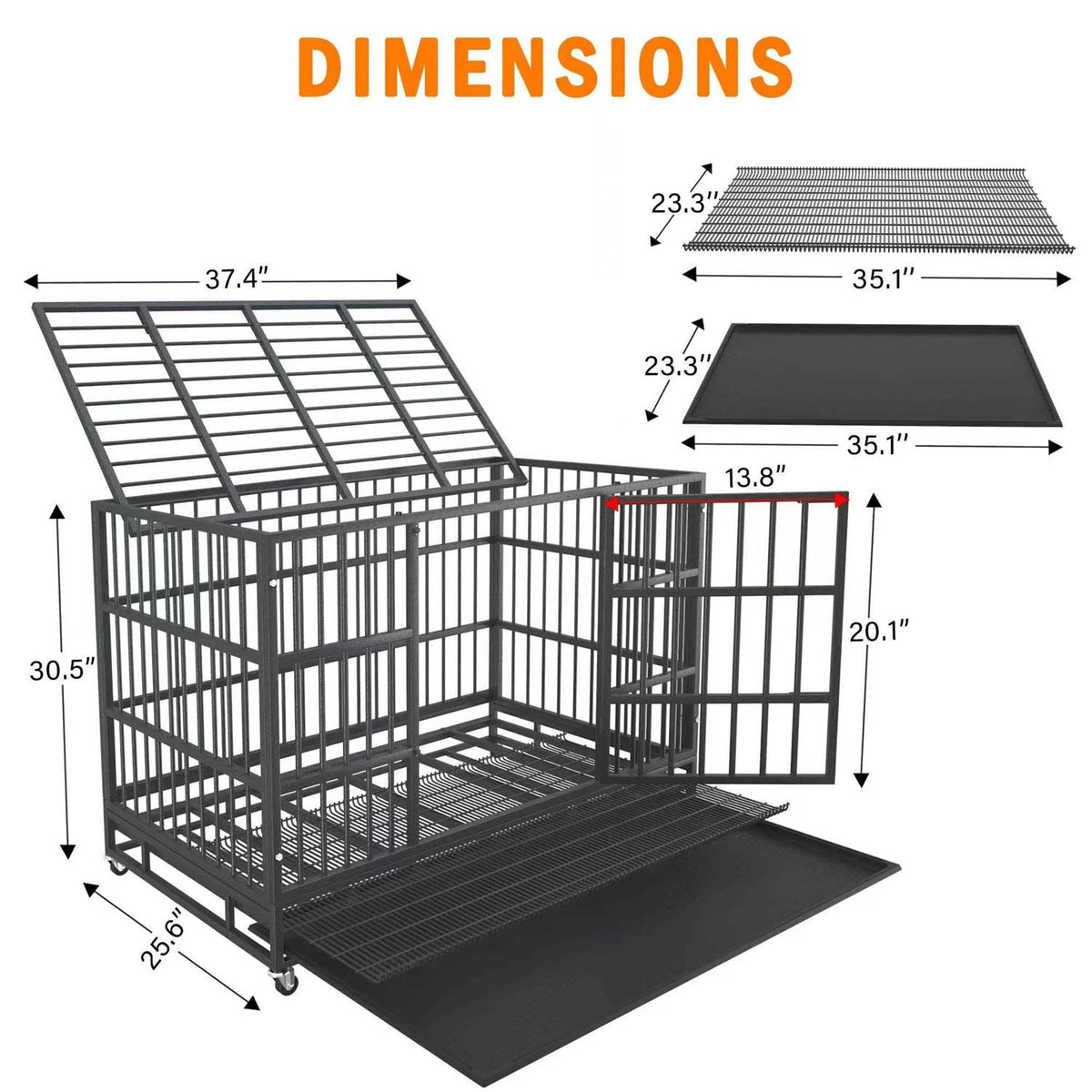 48/38 inch Heavy Duty Dog Crate G258