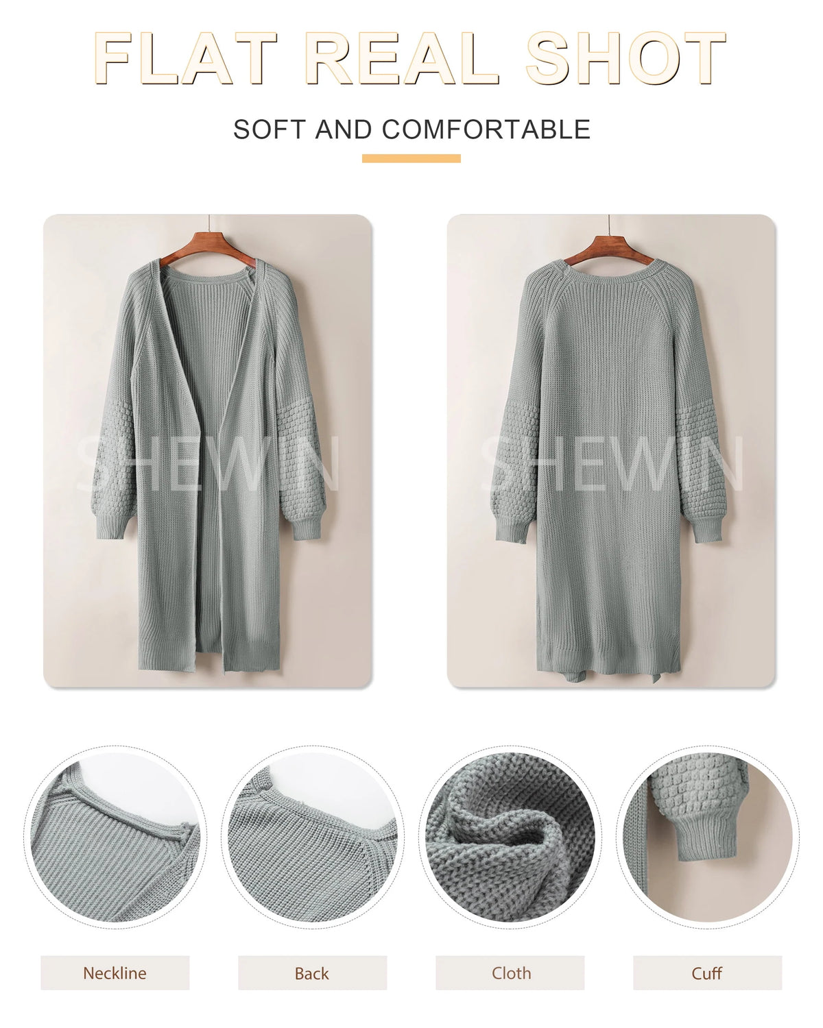 Oversized Cable Knit Cardigan W56662