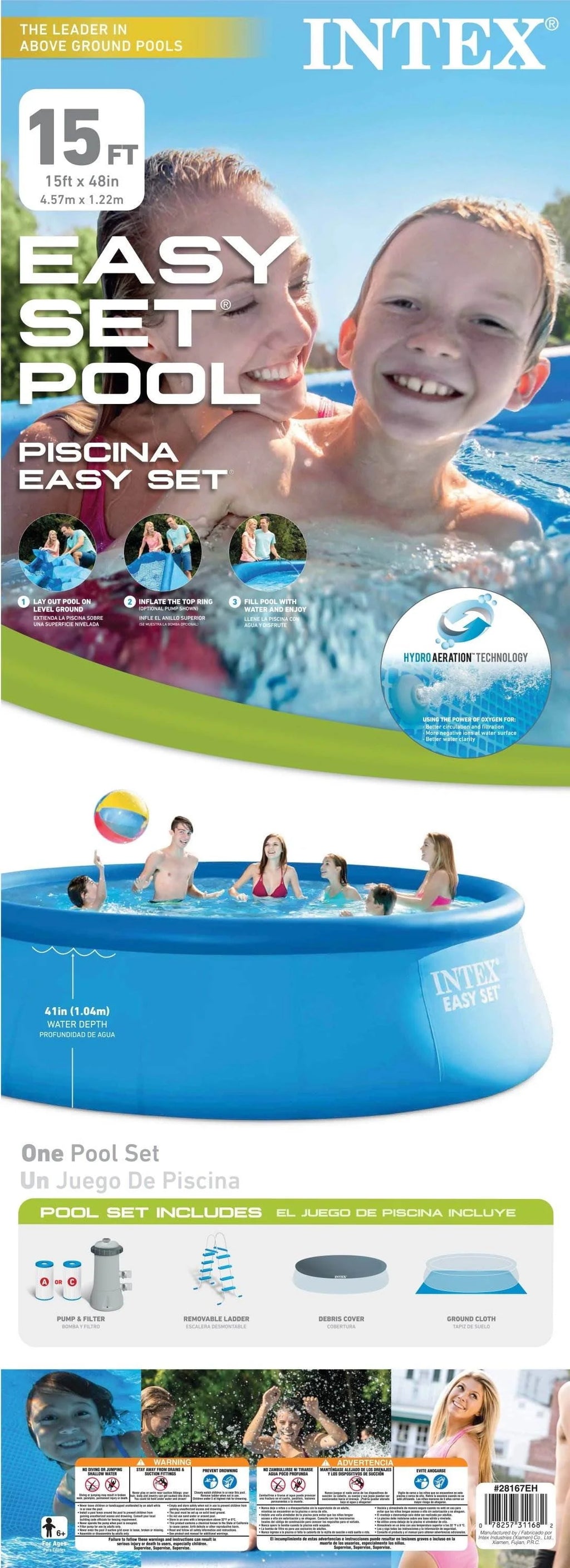 15' x 48 Easy Set Swimming Pool Kit with Filter Pump C963616