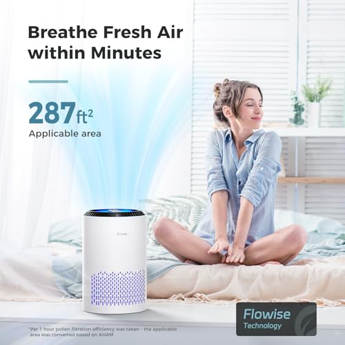 White Portable Air Purifier with Sleep Mode D6070