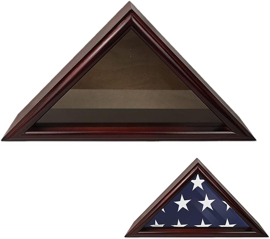 Mahogany Finish Wooden Flag Display Case G57968