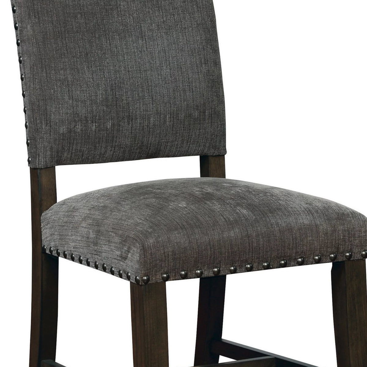 21 Inch Gray Vegan Faux Leather Dining Chair Set of 2 B637
