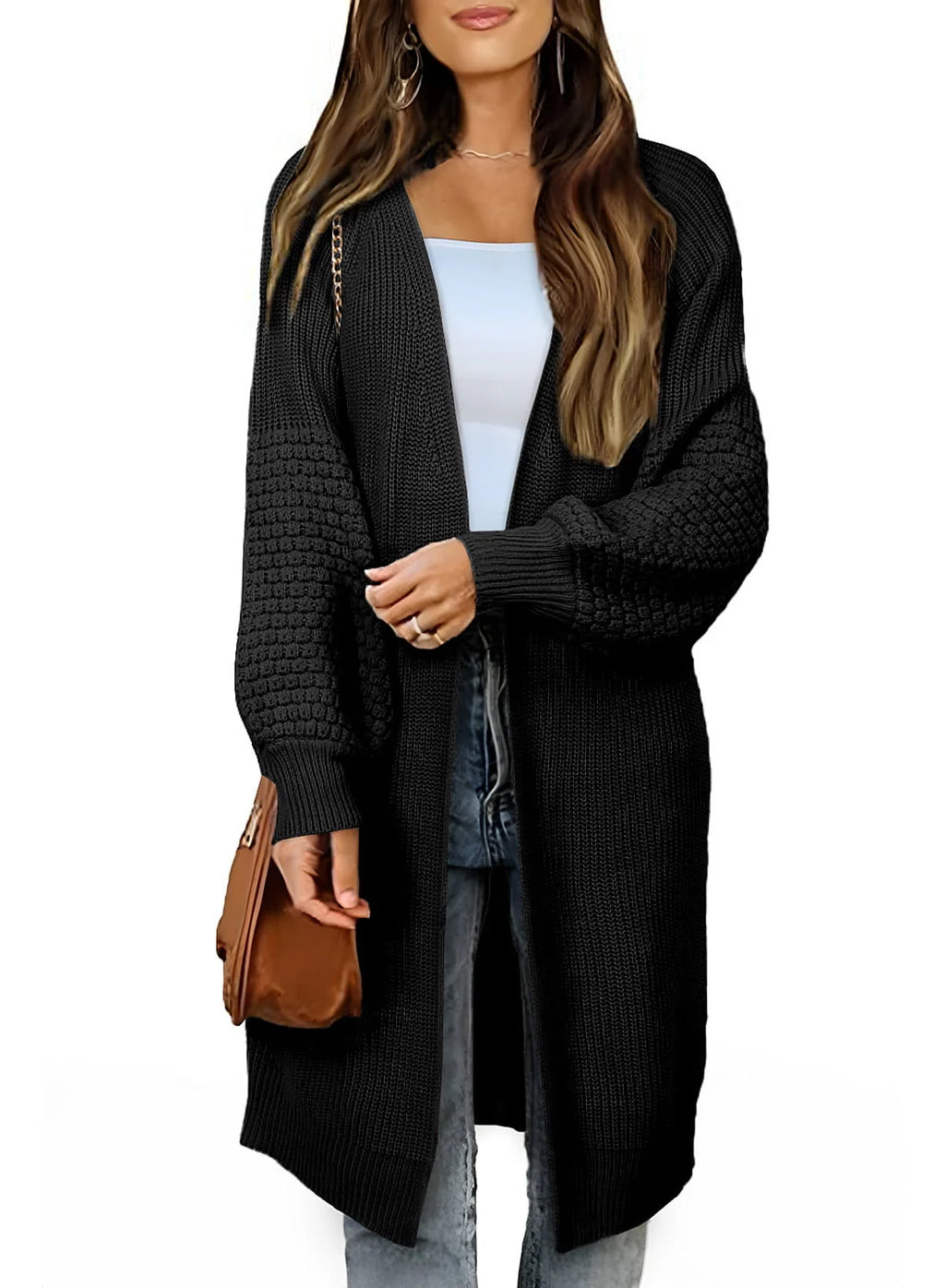 Oversized Cable Knit Cardigan W56662