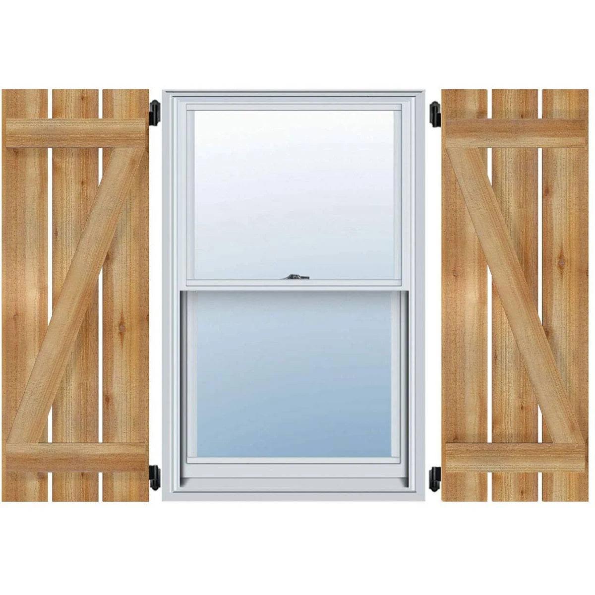 Board-n-Batten Shutters with Z-Bar, Rough Sawn Western Red Cedar O79372