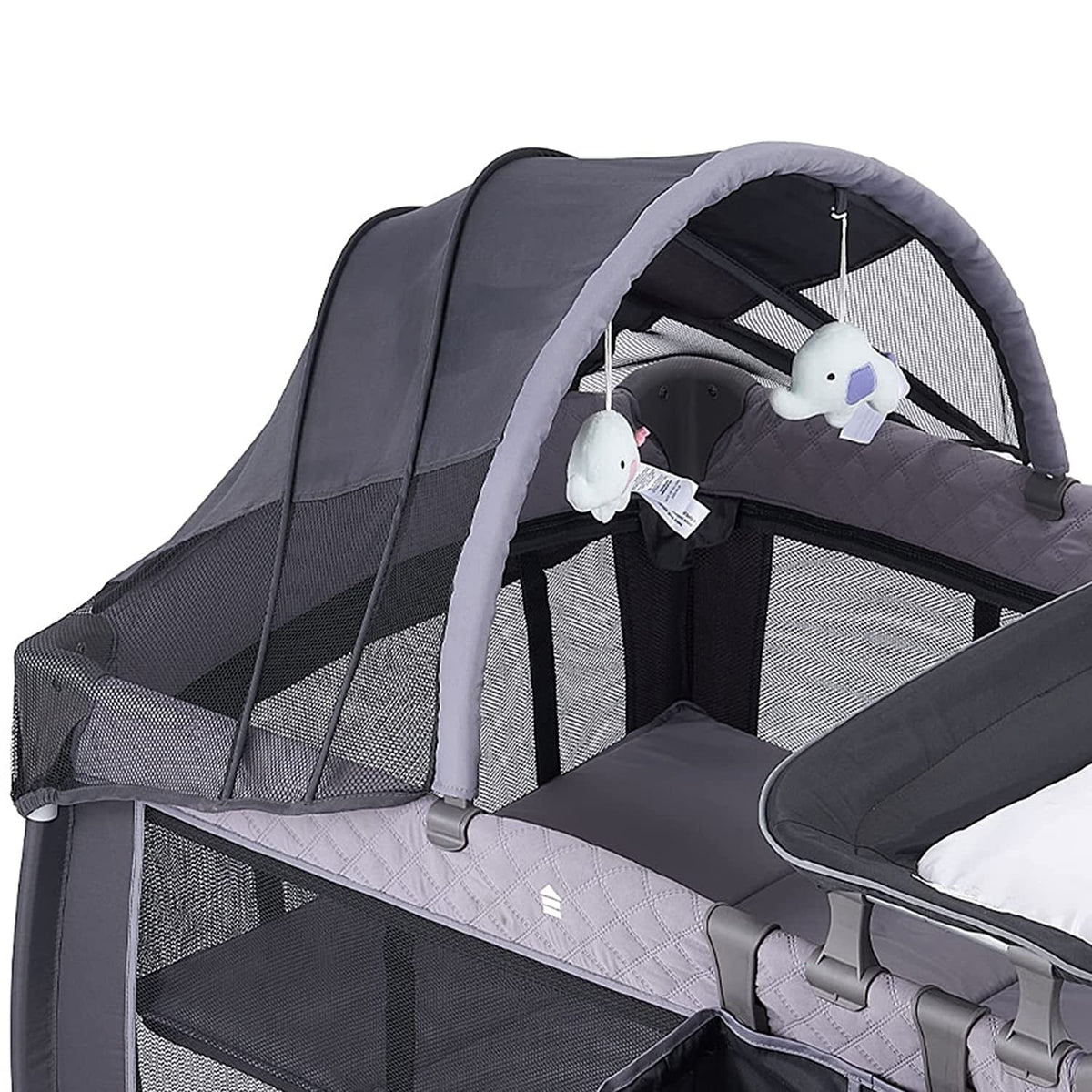 Portable Baby Play Yard with Wheels, Canopy, Changing Table X6600