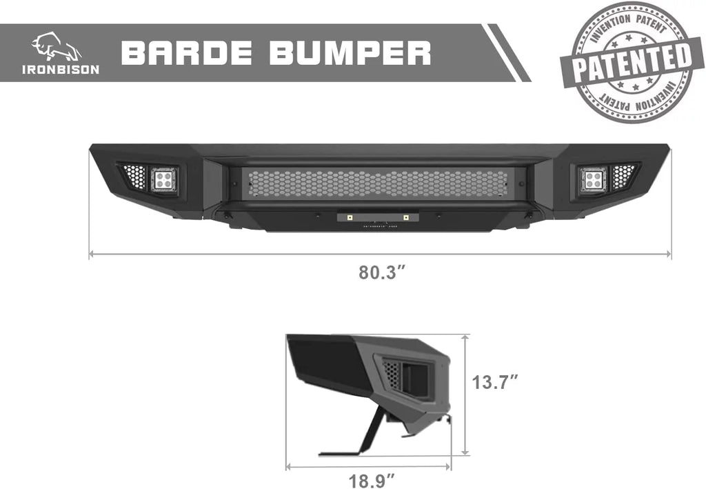 Front Bumper with 2 LED Fog Light Splash Guard Q20254