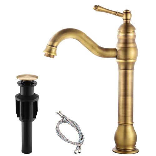 Single Hole Antique Brass Bathroom Vessel Sink Faucet W601