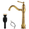 Single Hole Antique Brass Bathroom Vessel Sink Faucet W601
