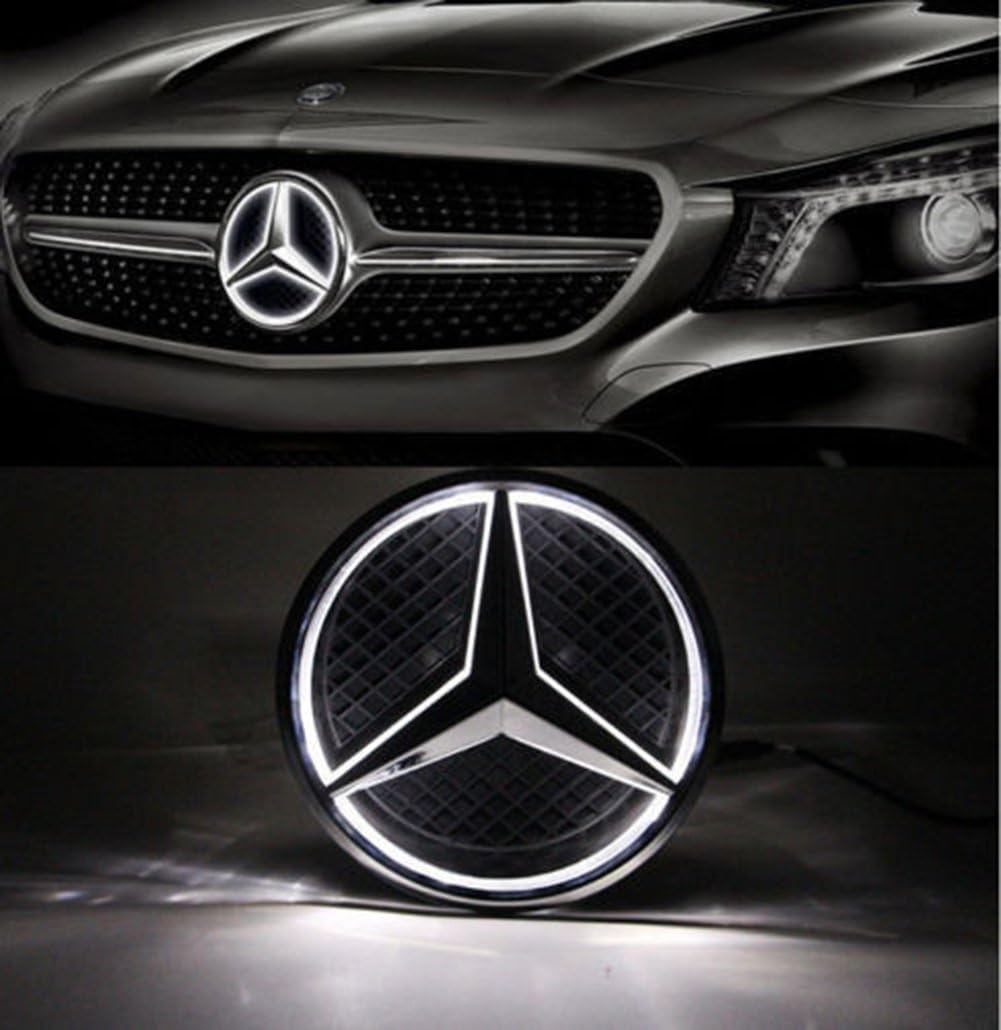 Car Front Grille Star Emblem LED Logo Light White Pack of 2 G6708