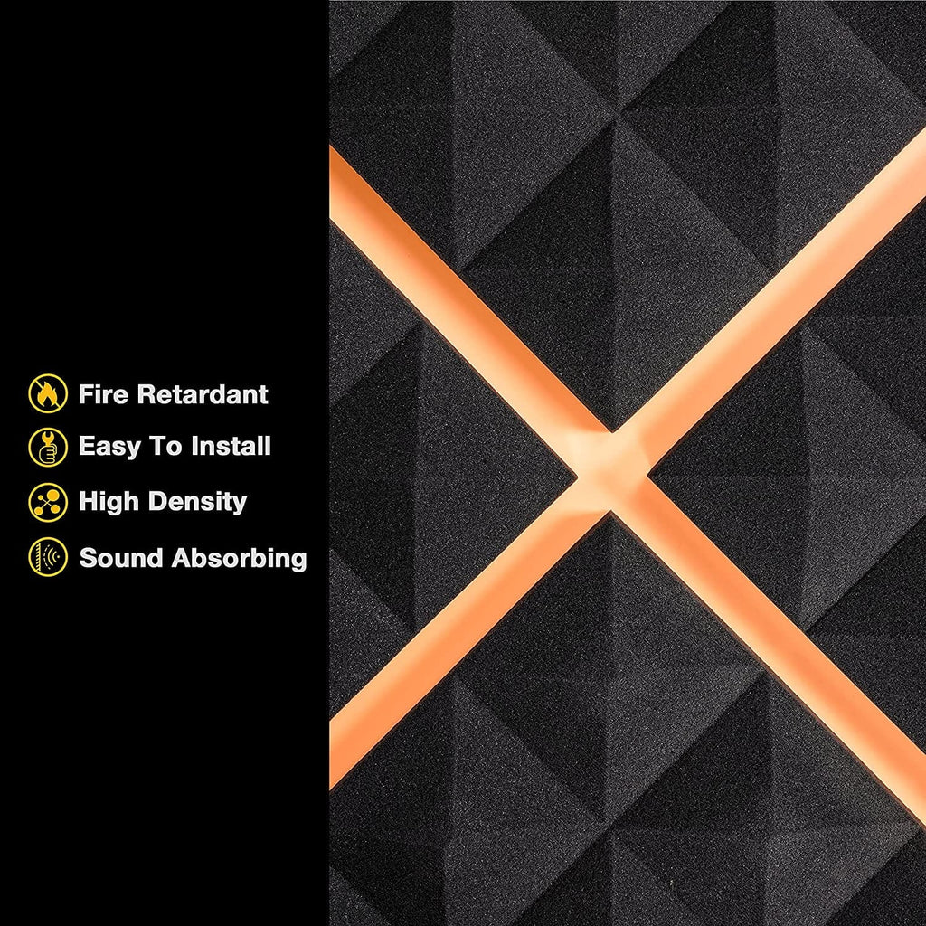 Black 12 Pack Acoustic Foam Panels D687682