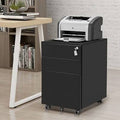 Black 3-Drawer Mobile Vertical Filing Cabinet V70933