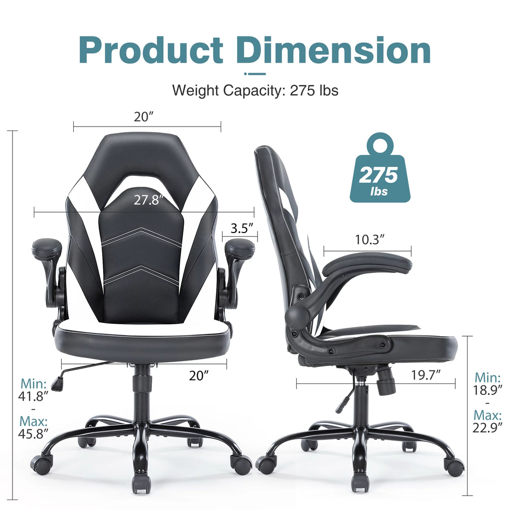 Black and White Ergonomic Office Chair with Lumbar Support F9997
