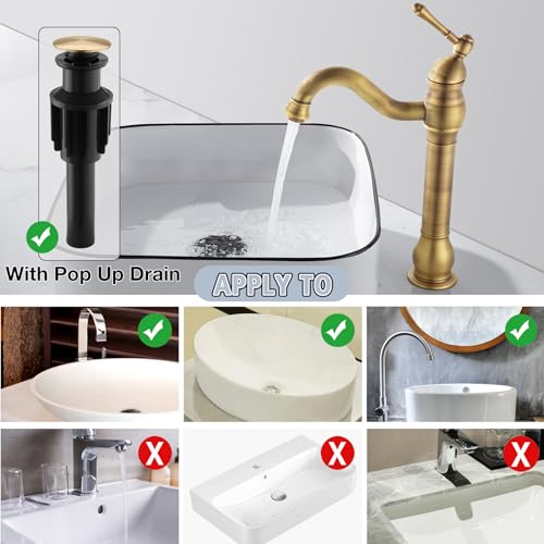 Single Hole Antique Brass Bathroom Vessel Sink Faucet W601