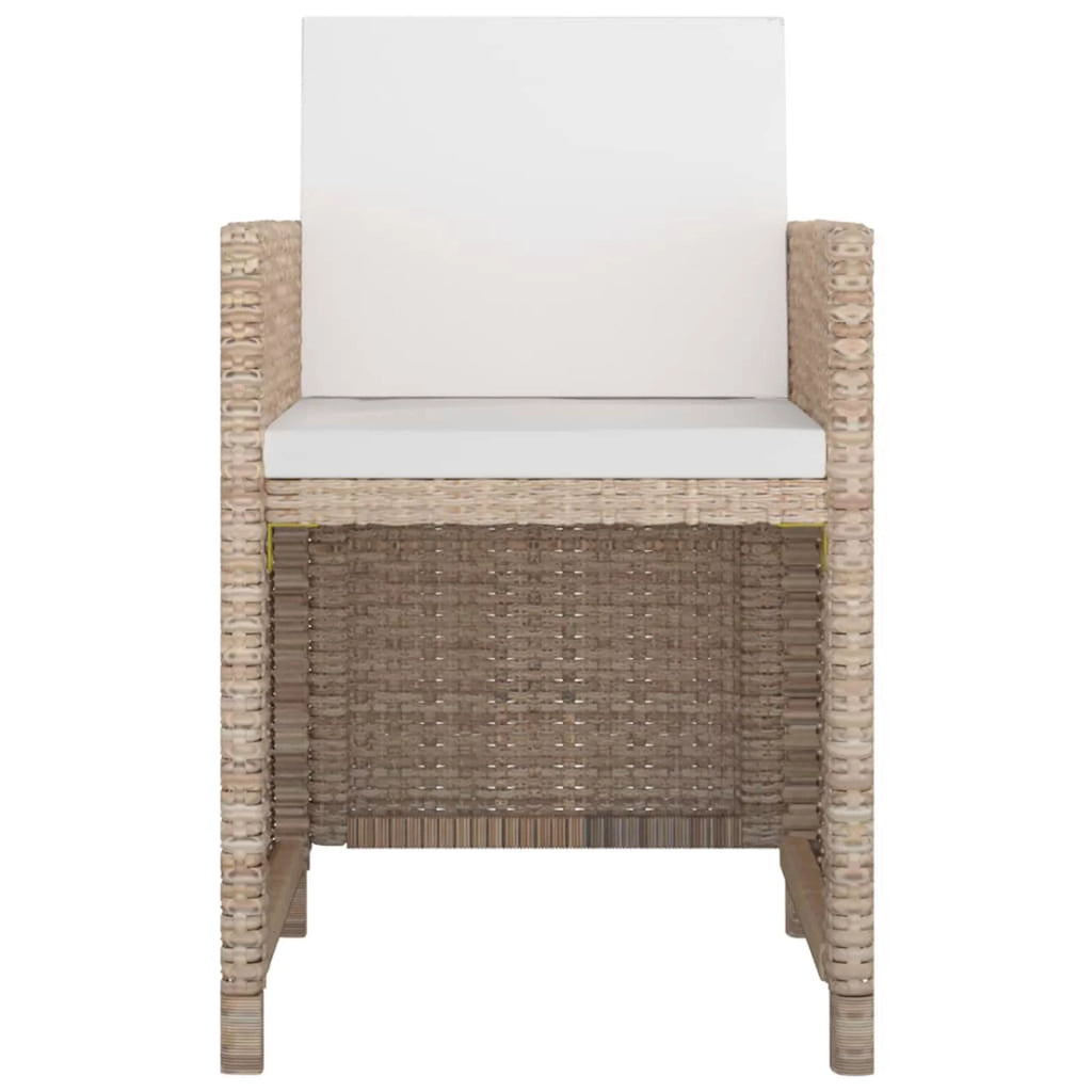 11 Piece Patio Dining Set with Seat Cushion Beige Poly Rattan W599887