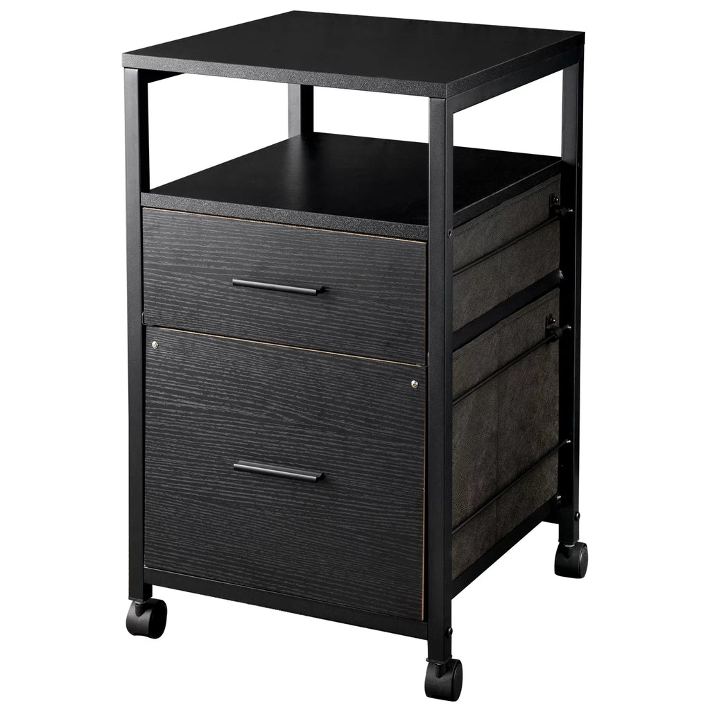 Black 2 Drawer File Cabinet J40454