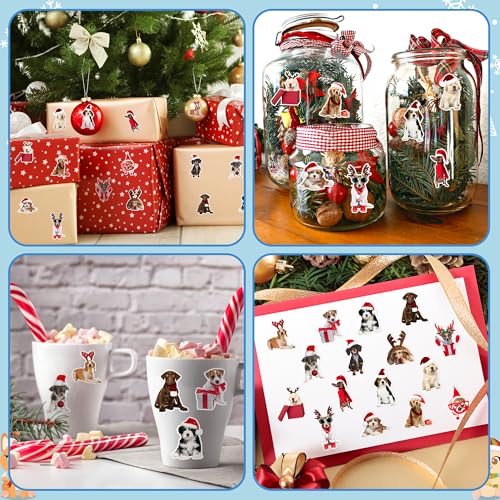 Christmas Dog Sticker Rolls 1000Pcs Vinyl Stickers A829