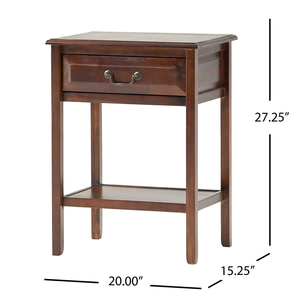 27" Acacia Wood Side Table S4432