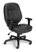 Leatherette Mid-Back Chair with Adjustable Arms L29927