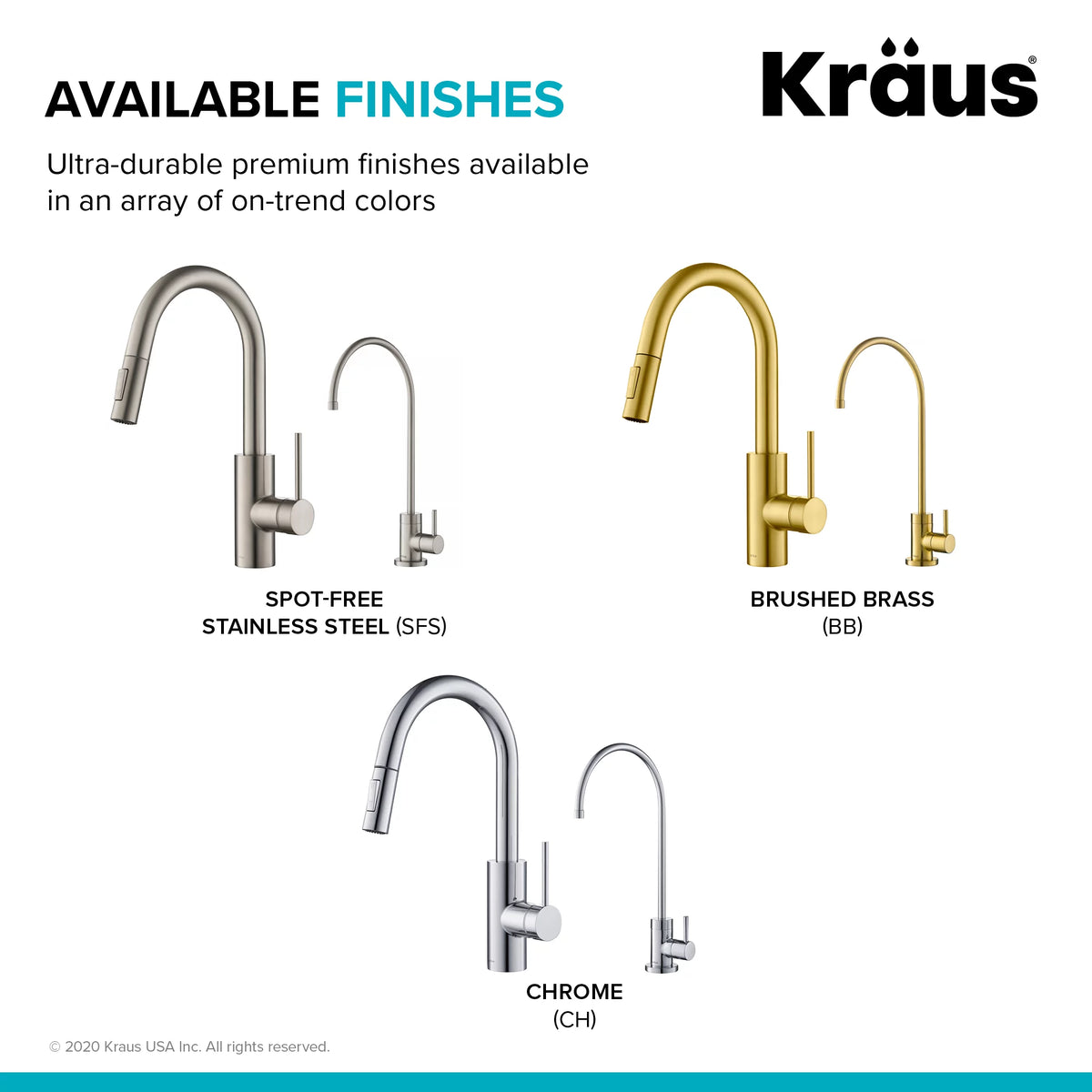Pull-Down Kitchen Faucet and Water Filter Faucet Combo in Brushed Brass T840