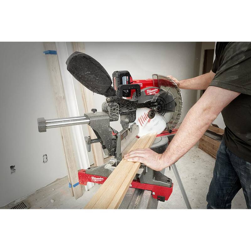 18V Lithium-Ion Brushless Cordless 12 in. Dual Bevel Sliding Compound Miter Saw Kit with Stand and Battery F966645