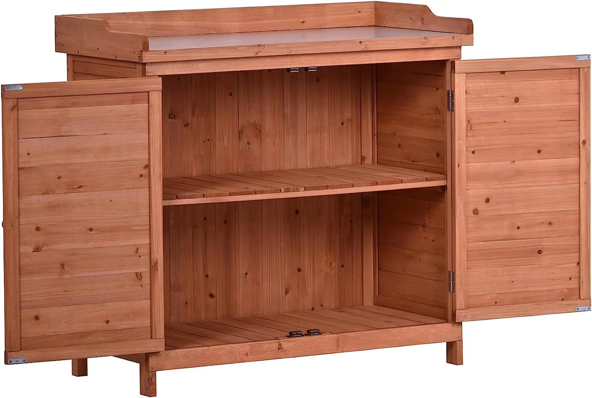 Waterproof Wooden Outdoor Storage Shed with Floor and Shelves L551