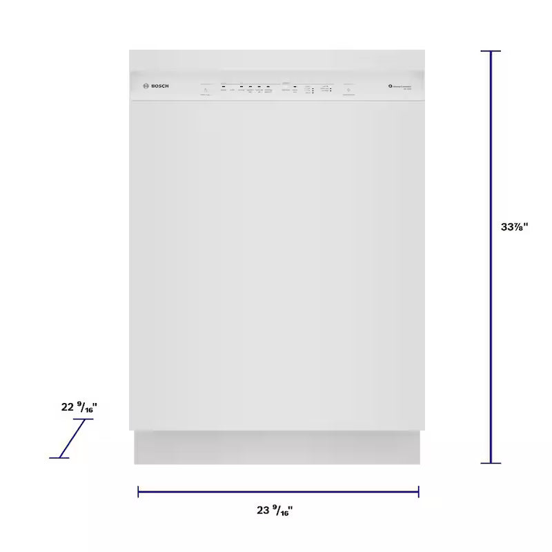 White Front Control Tall Tub Dishwasher with Stainless Steel Tub A381