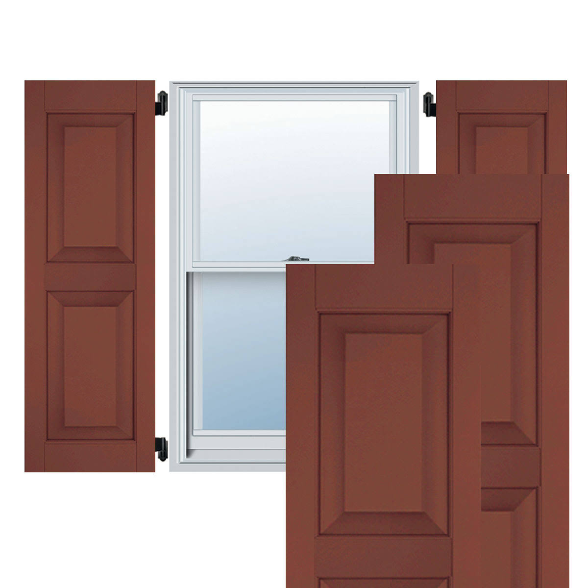 15 in. x 69 in. Exterior Real Wood Western Red Cedar Raised Panel Shutters Pair K223788