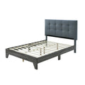 Gray Upholstered Platform Bed Twin Size I626