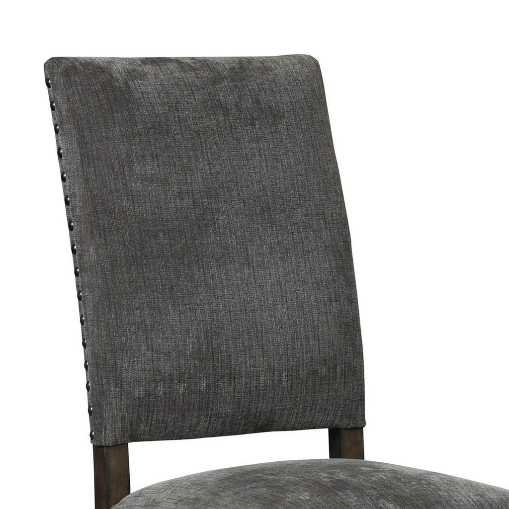 21 Inch Gray Vegan Faux Leather Dining Chair Set of 2 B637
