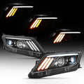 Black LED Projector Headlights Headlamps Left Right J7403