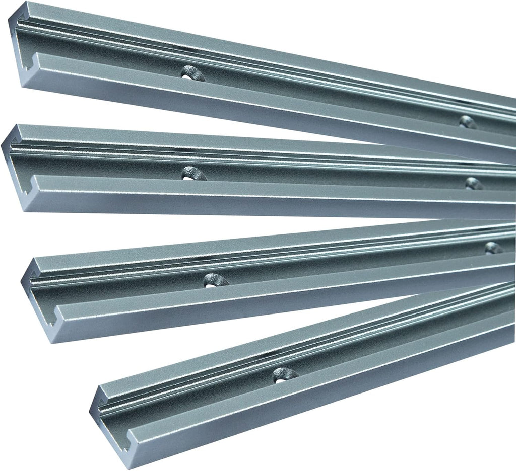 36'' Blue T-Tracks for Woodworking, 4 PCS Predrilled Universal T Track, Fine Sandblast Anodized, with Flat Head Wood Screws H125425