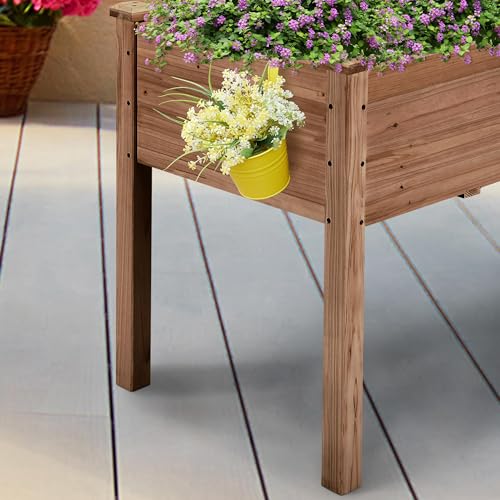 Raised Garden Bed 48x24x30in Wooden Planter Box with Legs O7940