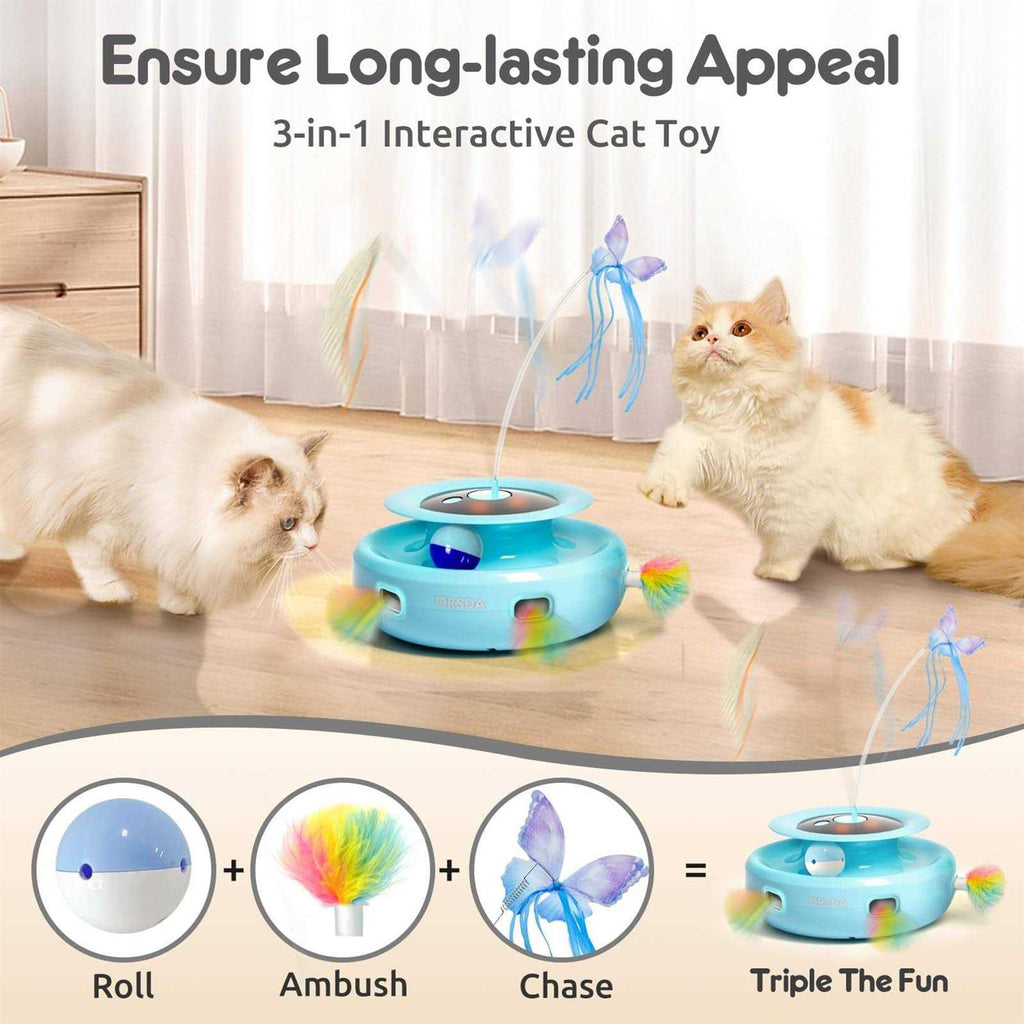 3-in-1 Rechargeable Interactive Cat Toys H477512