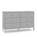 White 6 Drawer Double Dresser W493