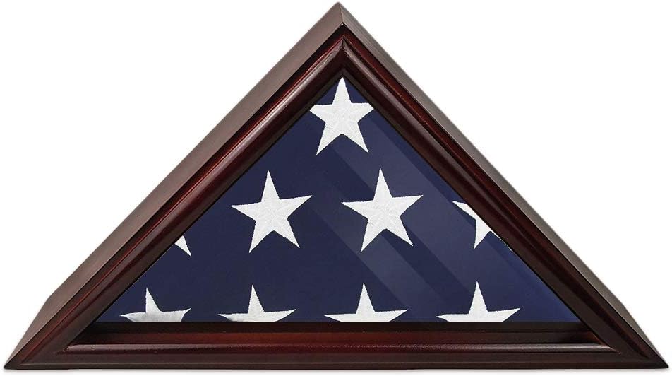 Mahogany Finish Wooden Flag Display Case G57968