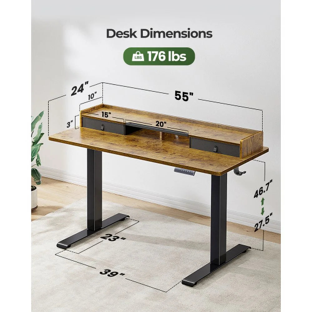 Adjustable Height Electric Standing Desk 55 x 24 Inches E572991