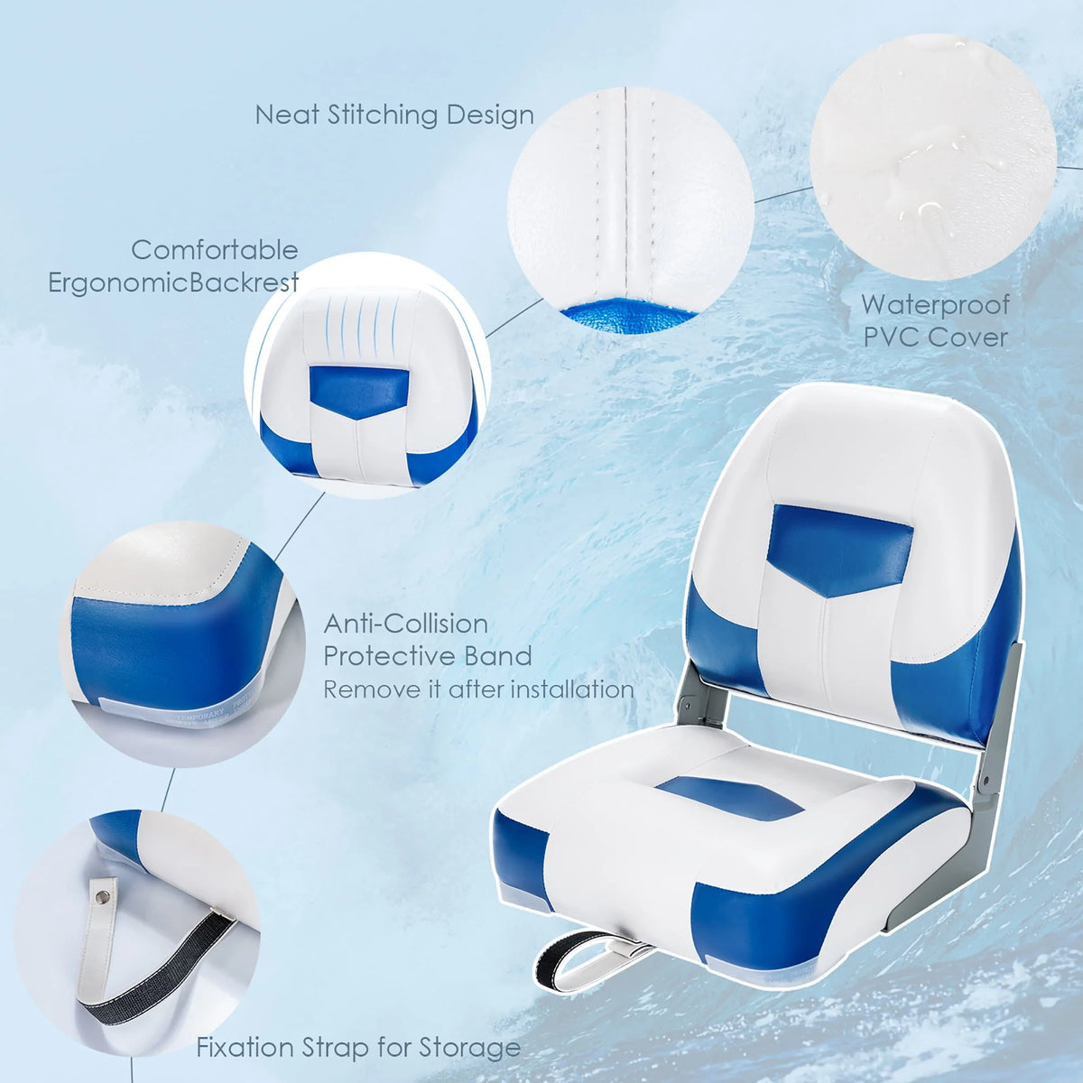 Set of 2 Folding Boat Seat E676693