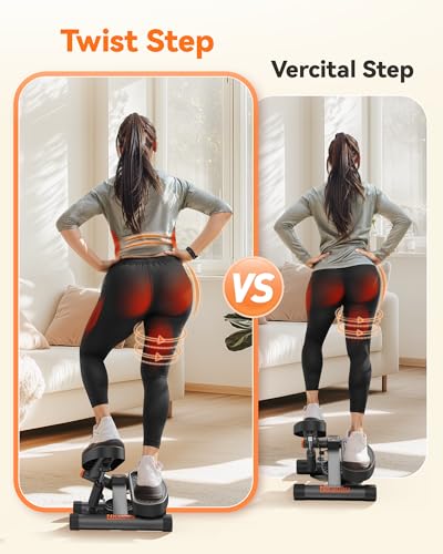 Twist Stepper with Resistance Bands and LCD Monitor Gray C43979