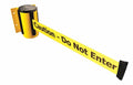 Retractable Belt Barrier with Yellow Belt and Black Writing V5289