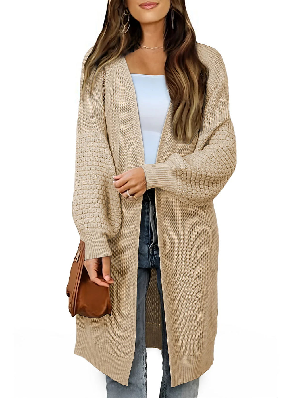 Oversized Cable Knit Cardigan W56662