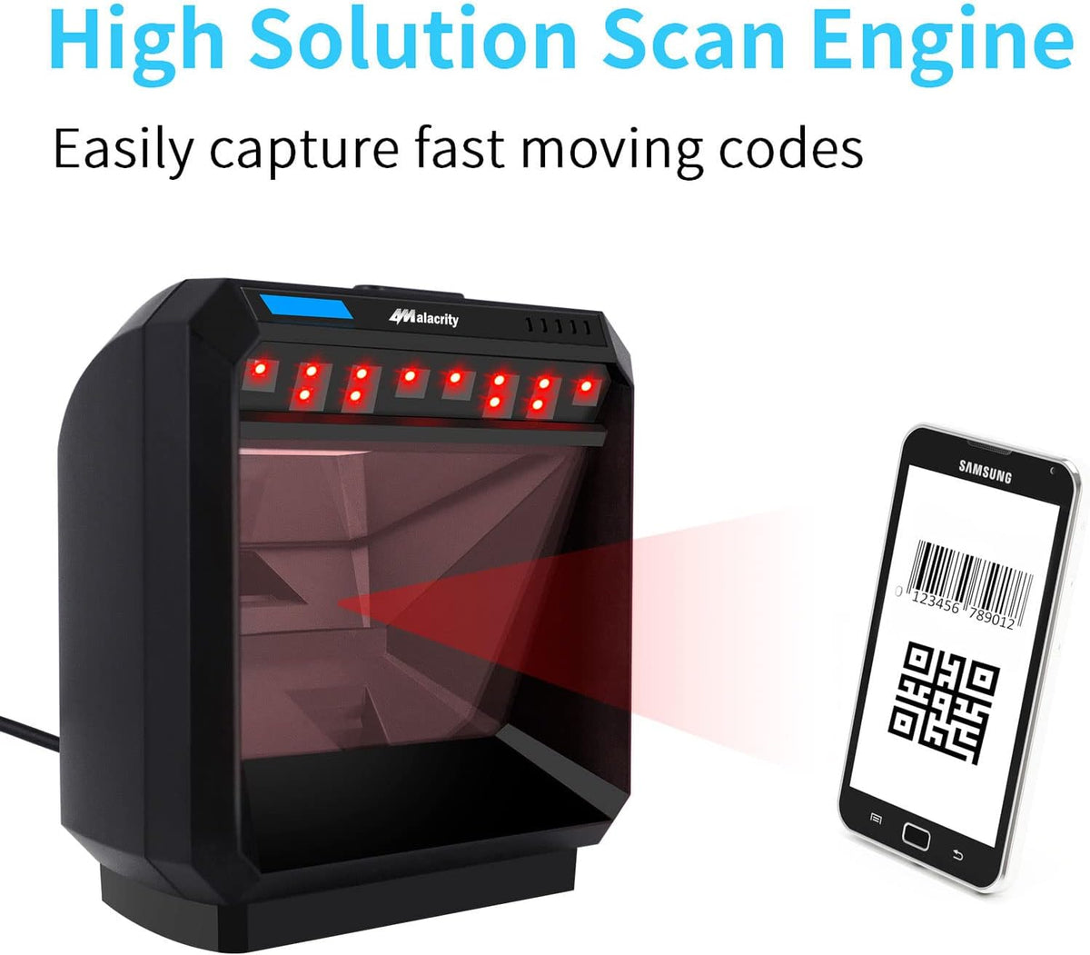 Black Omnidirectional USB Wired Barcode Scanner K879