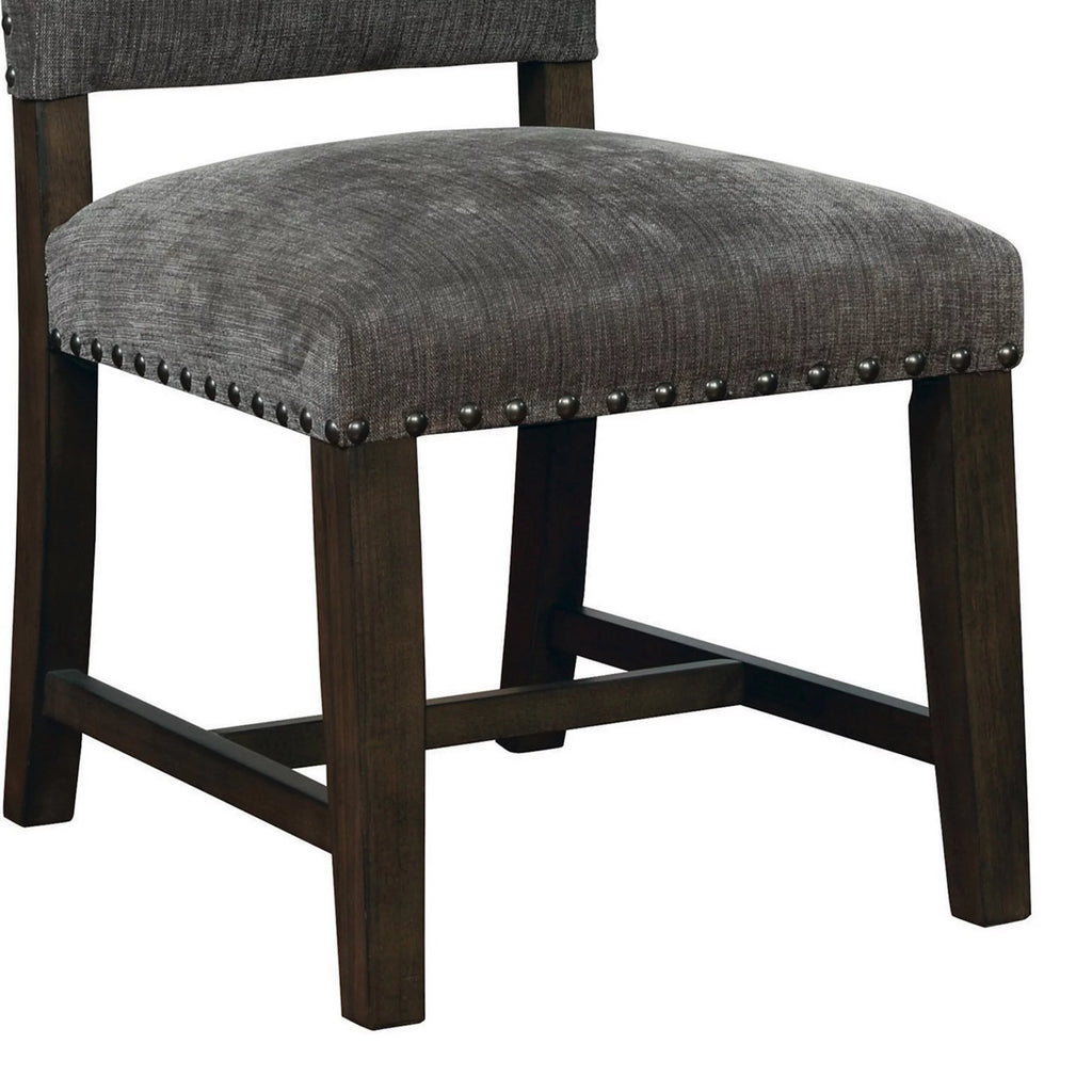 21 Inch Gray Vegan Faux Leather Dining Chair Set of 2 B637