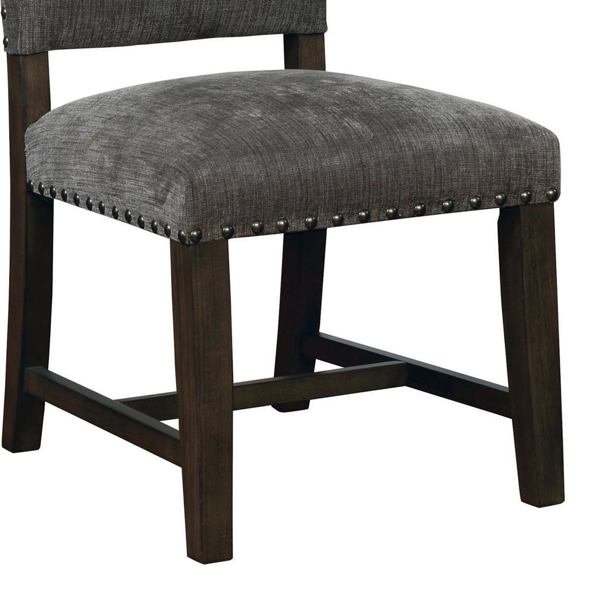21 Inch Gray Vegan Faux Leather Dining Chair Set of 2 B637