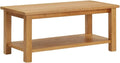 Solid Oak Wood Coffee Table Brown Dark Rectangular 35.4"x17.7"x15.7" H674