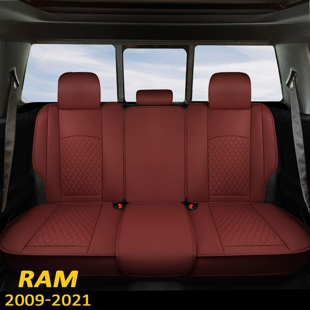 Grey Faux Leather Front Seat Covers for Dodge RAM Pickup Trucks D398