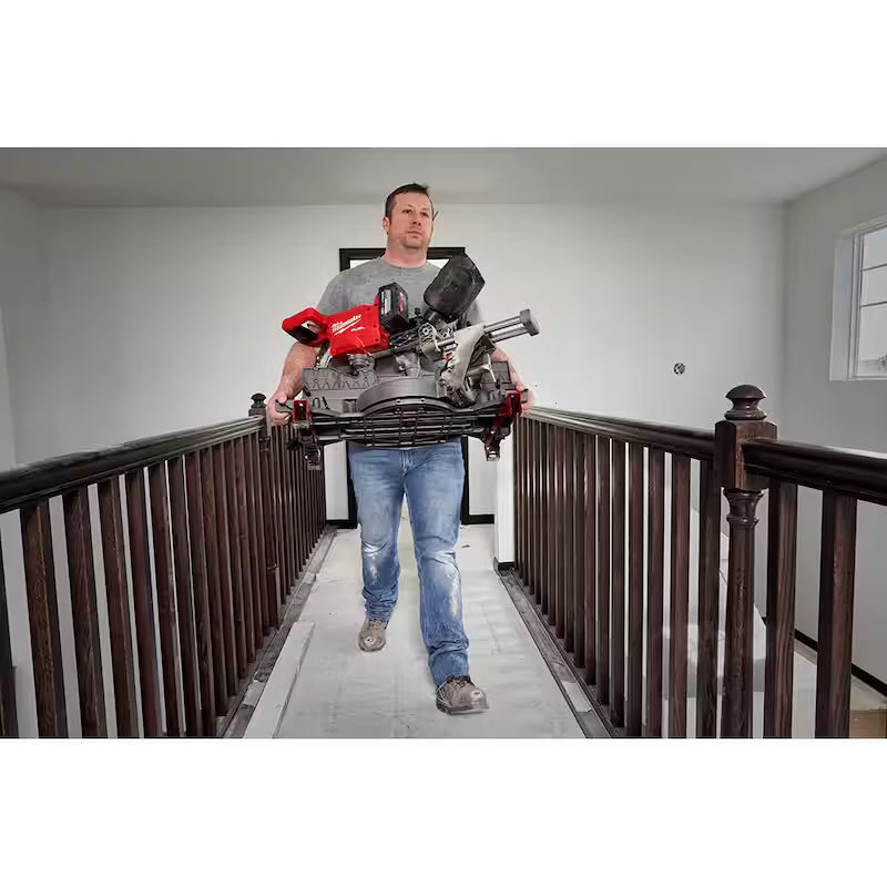 18V Lithium-Ion Brushless Cordless 12 in. Dual Bevel Sliding Compound Miter Saw Kit with Stand and Battery F966645