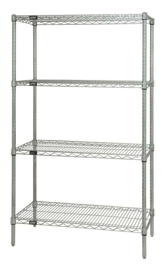 Chrome Wire Shelving Starter Kit 42Inch W x 14inch D x 86Inch H B299