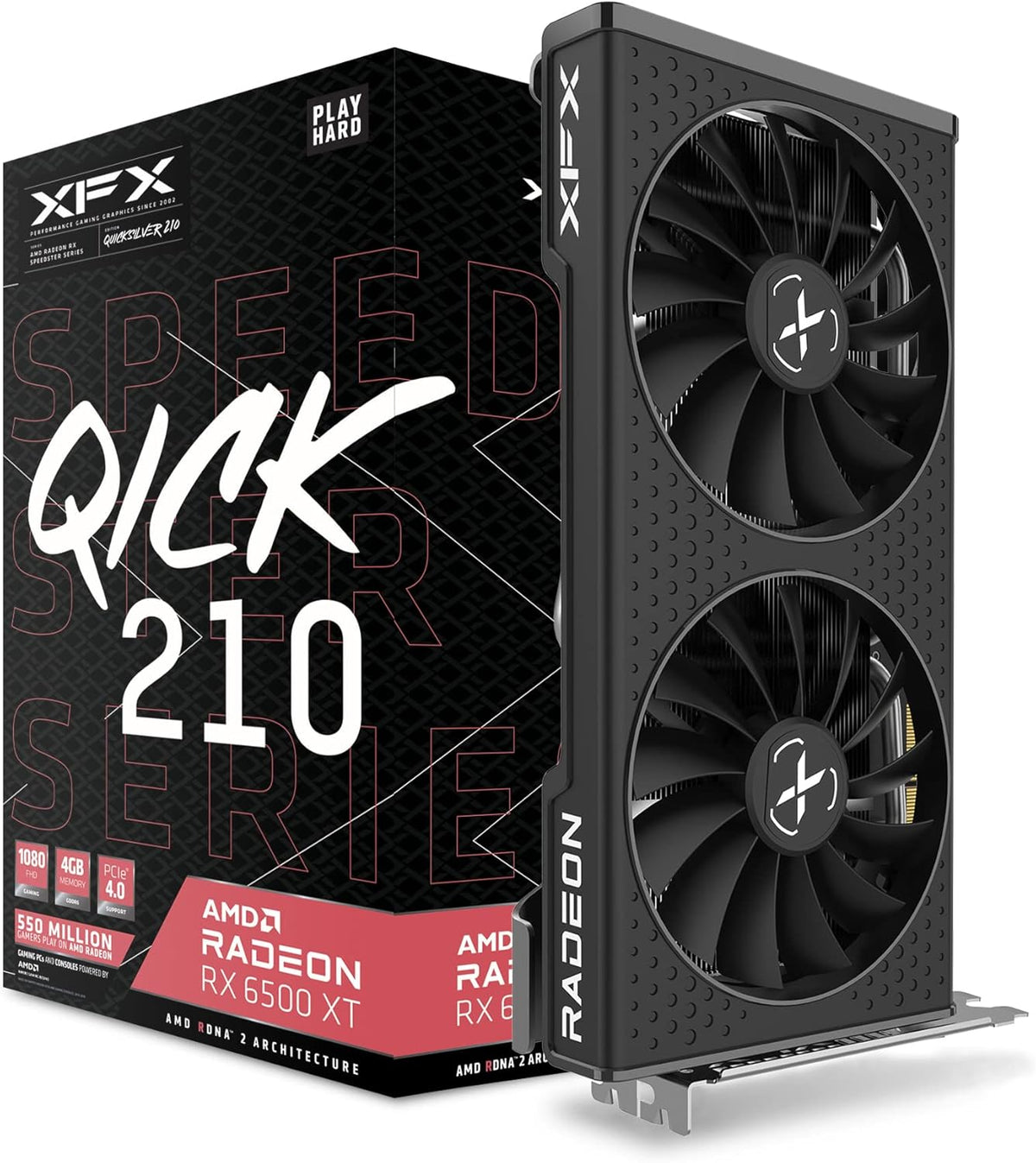 Black Gaming Graphics Card with 4GB GDDR6 N3915