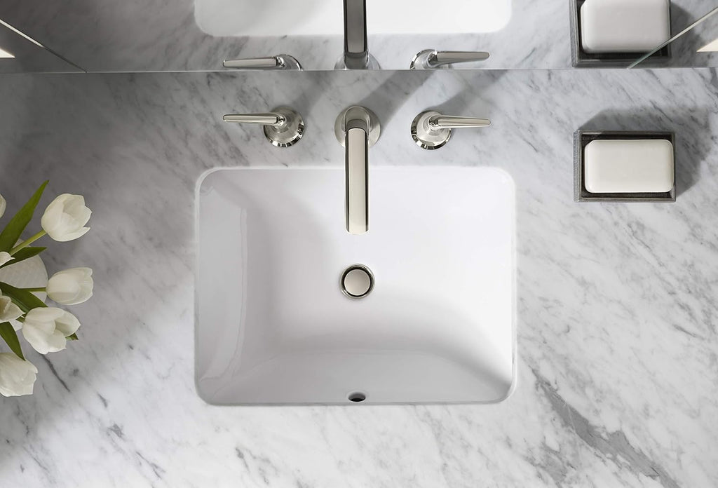 White Under-Mount Bathroom Sink V7915