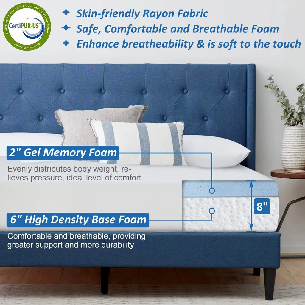 Queen 8 Inch Gel Memory Foam Medium Firm Mattress I84561